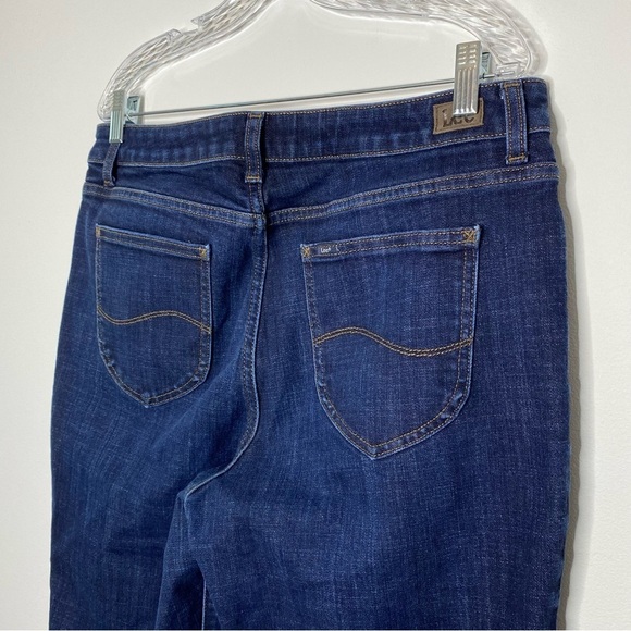 Lee Regular Fit Straight Leg Mid Rise Dark Wash Jeans - Picture 6 of 8